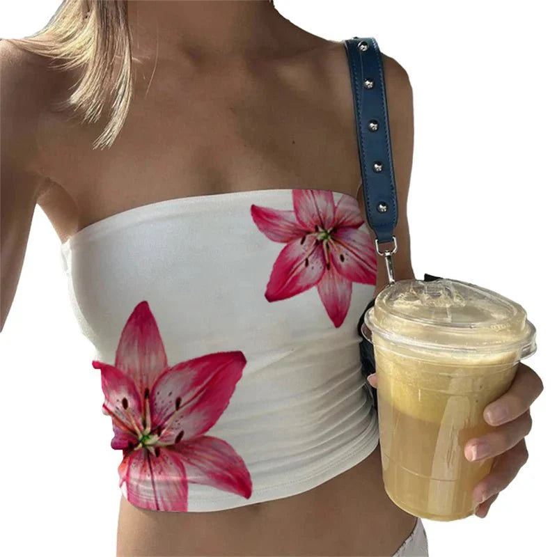 Top bandeau à fleurs | Idéal pour l'été