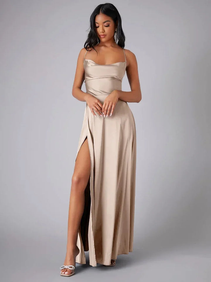 Robe longue élégante | Dos croisé fluide