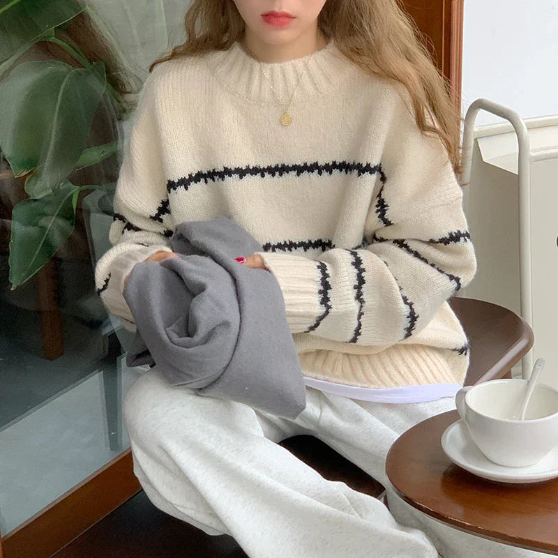 Pull oversized à rayures | Confort ultime pour l’automne