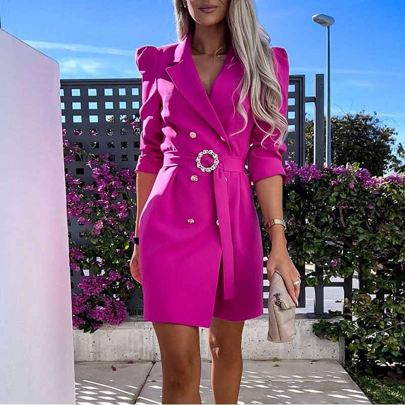 Robe blazer croisée avec ceinture pour femme | Élégance chic