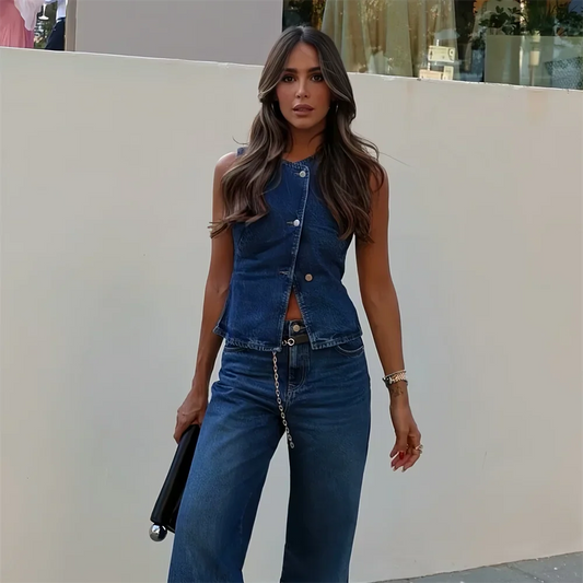 Gilet en denim cintré | Style casual revisité