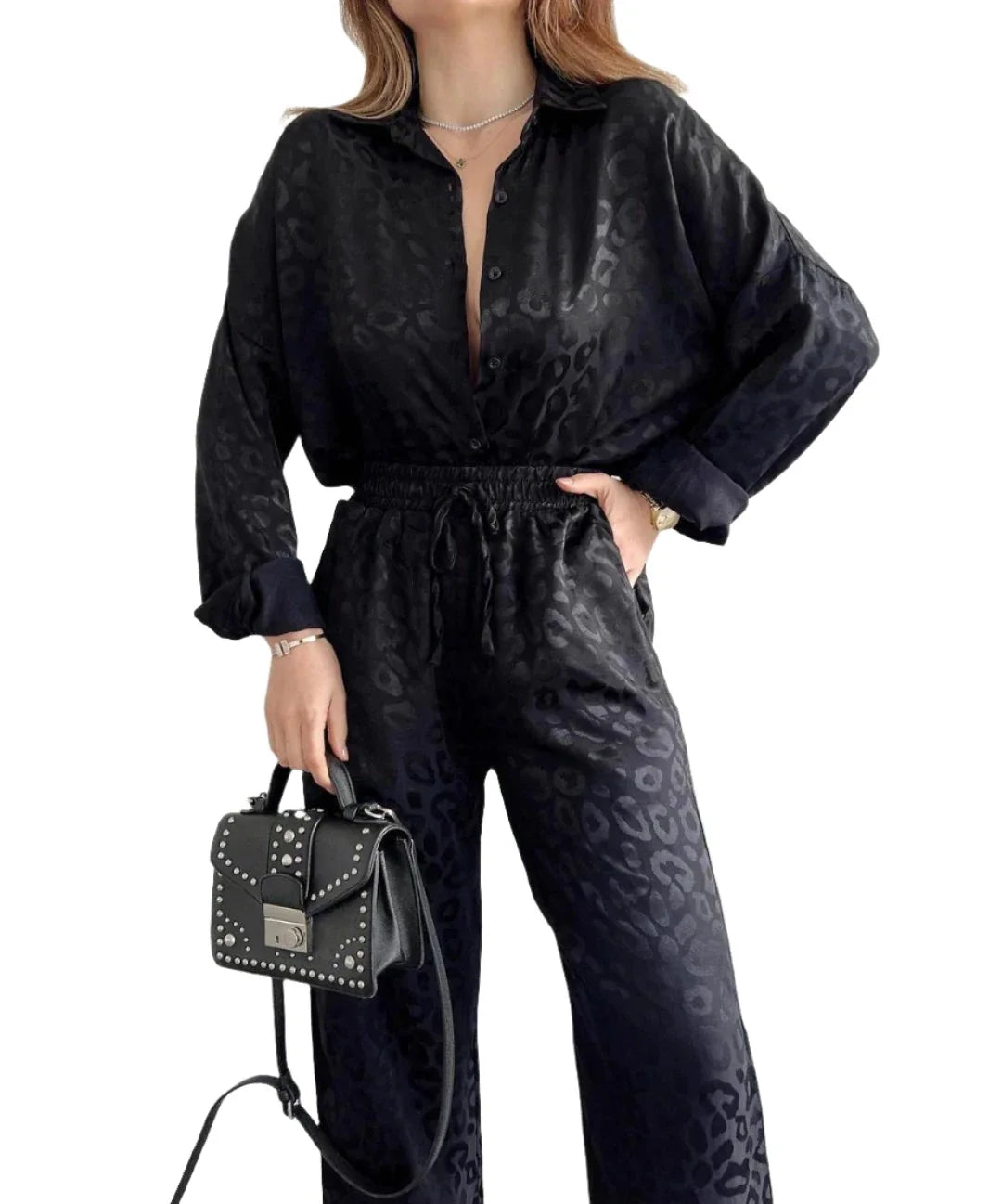 Ensemble deux pièces satiné | Style raffiné pour toutes occasions