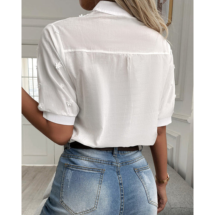 Blouse brodée élégante | Détail floral raffiné