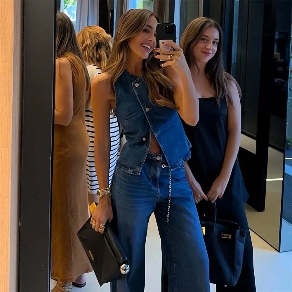 Gilet en denim cintré | Style casual revisité