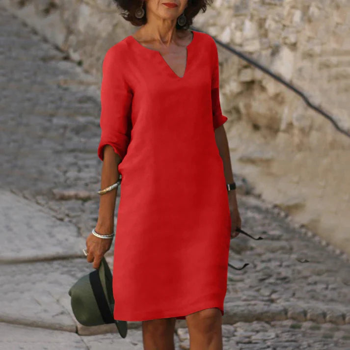 Robe droite en lin | Élégance estivale