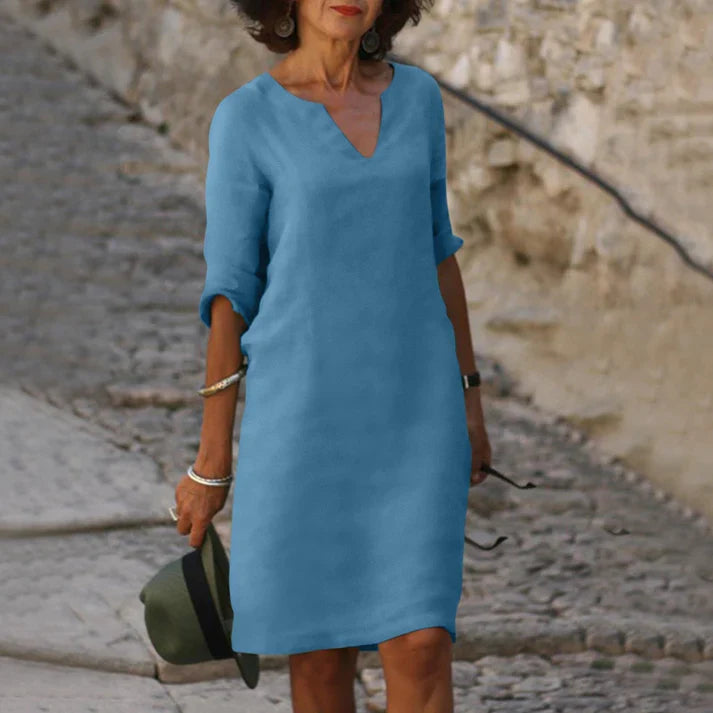 Robe droite en lin | Élégance estivale