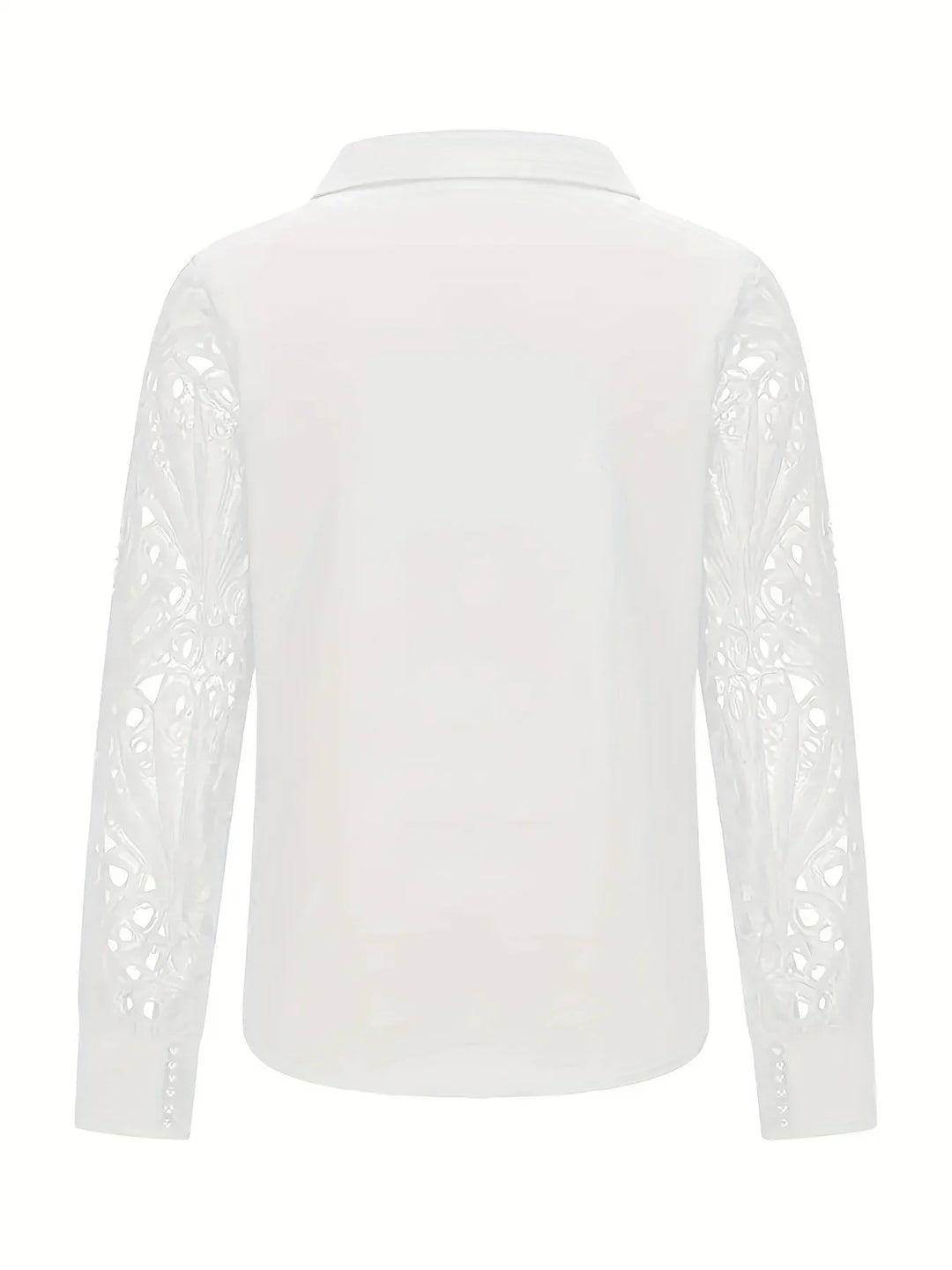 Blouse Élégante | Manches en Dentelle Perforée