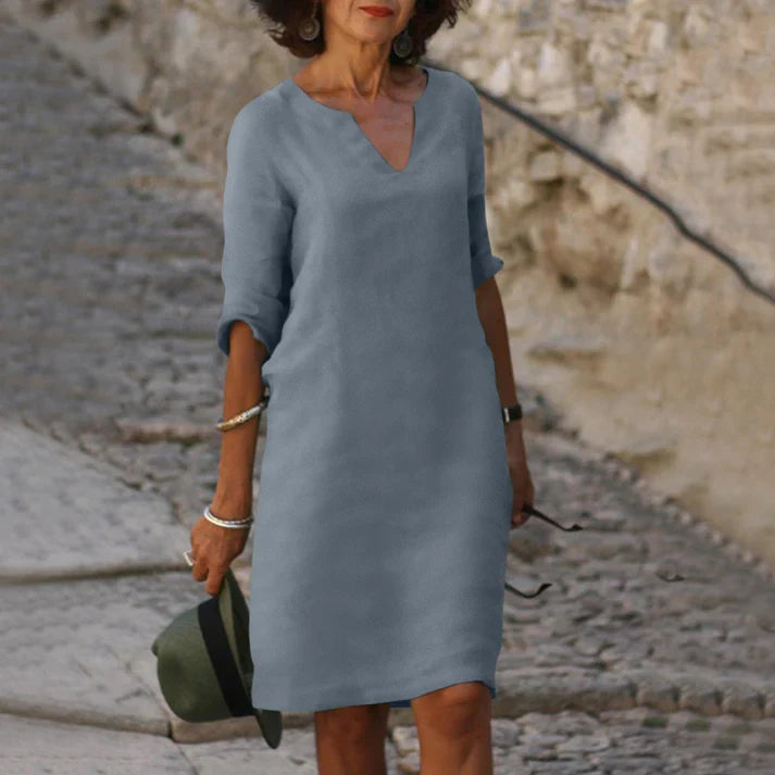 Robe droite en lin | Élégance estivale