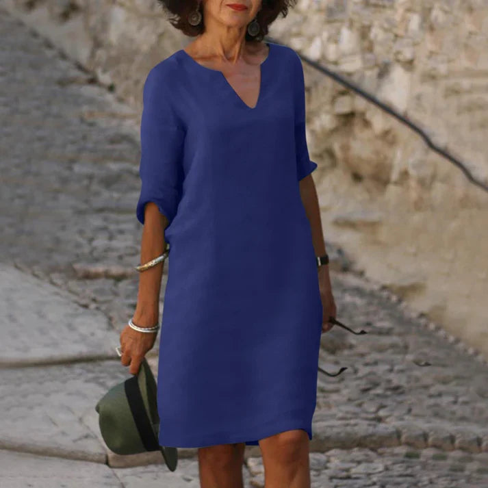 Robe droite en lin | Élégance estivale