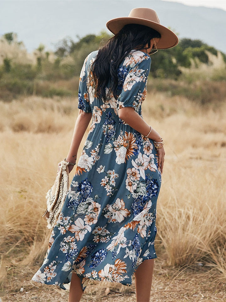 Robe longue fleurie | Élégance estivale