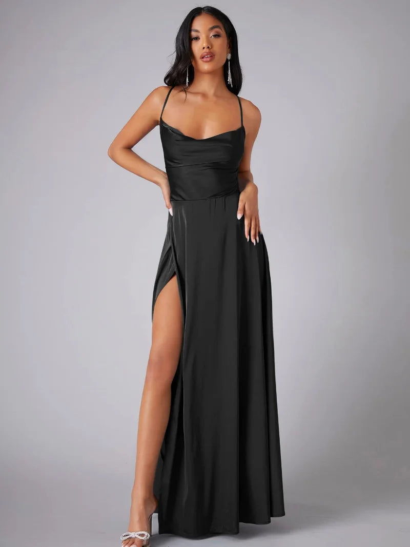Robe longue élégante | Dos croisé fluide