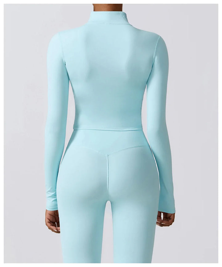 Haut court zippé sport | Flexibilité et maintien actif