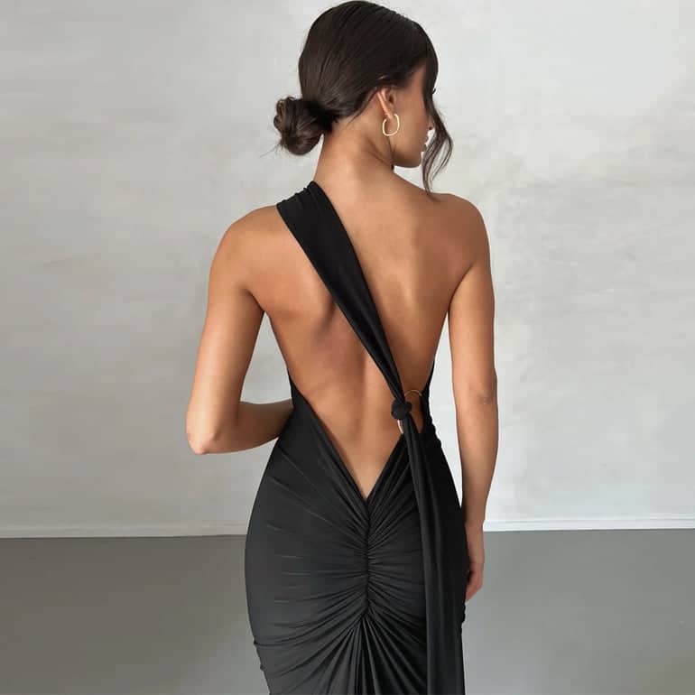 Robe longue asymétrique | Élégance soirée