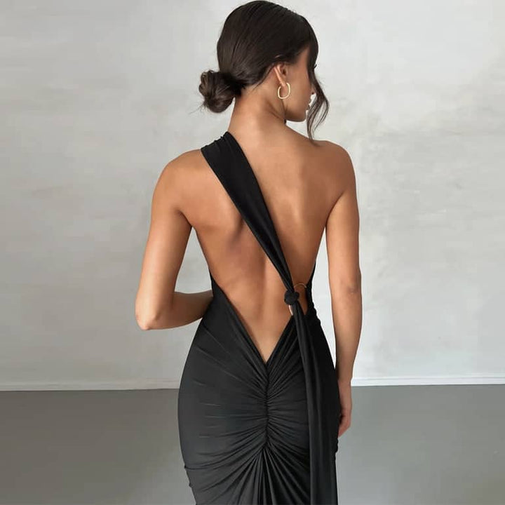 Robe longue asymétrique | Élégance soirée