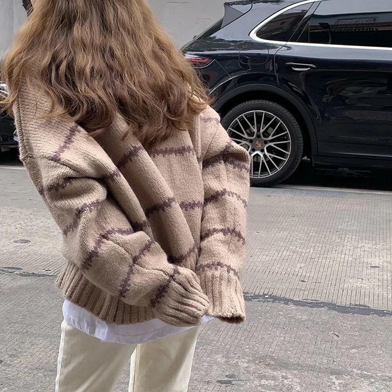 Pull oversized à rayures | Confort ultime pour l’automne