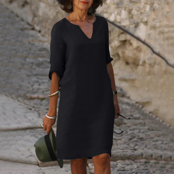 Robe droite en lin | Élégance estivale