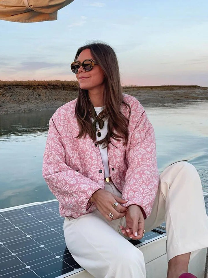 Veste matelassée florale | Tendance décontractée et style bohème
