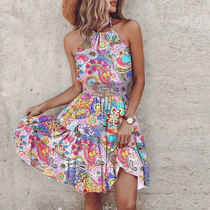 Robe d'été bohème imprimée | Parfaite pour les vacances