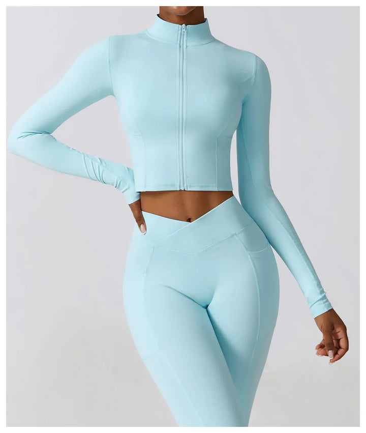 Haut court zippé sport | Flexibilité et maintien actif