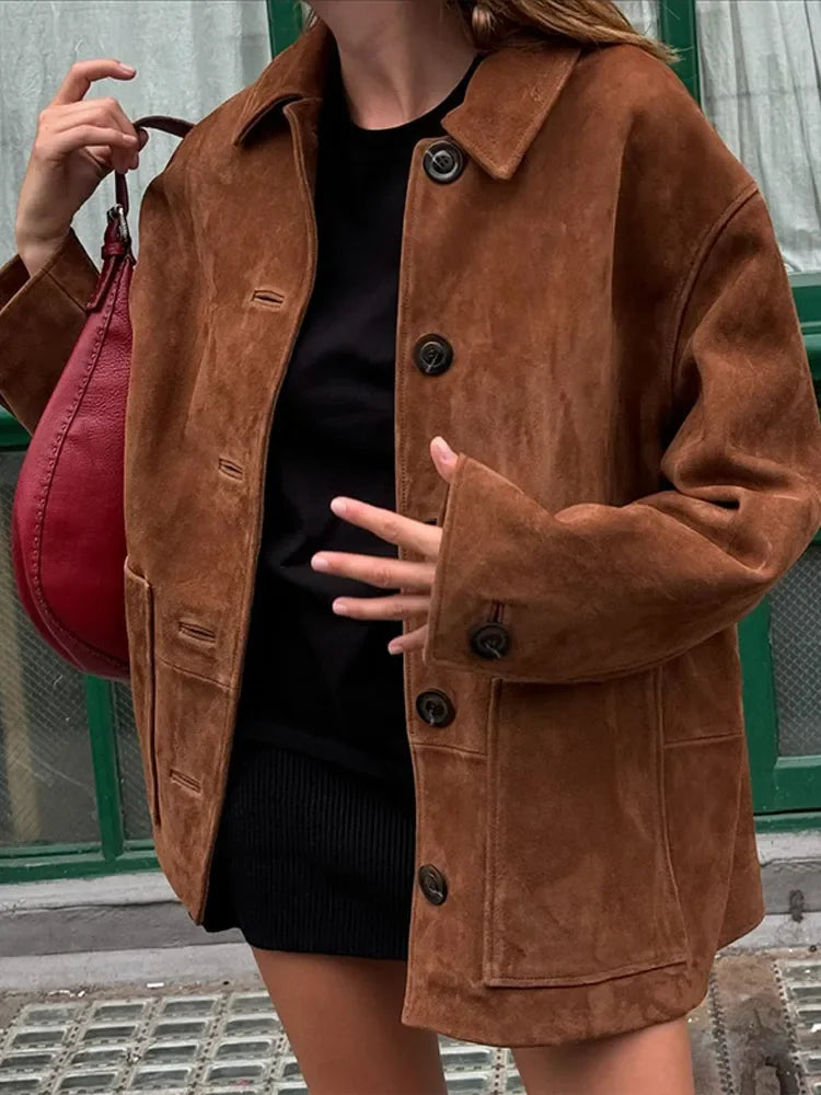 Veste rétro à col à revers | Look automnal vintage
