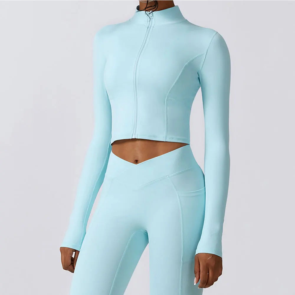 Haut court zippé sport | Flexibilité et maintien actif
