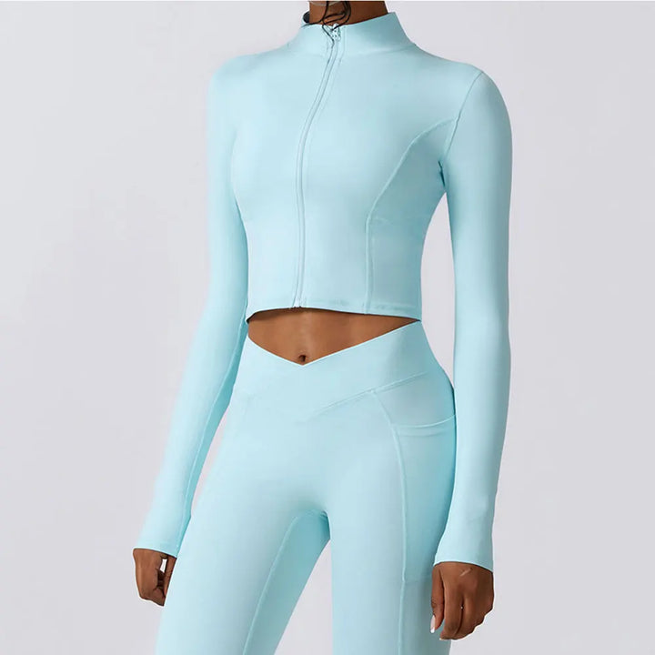 Haut court zippé sport | Flexibilité et maintien actif