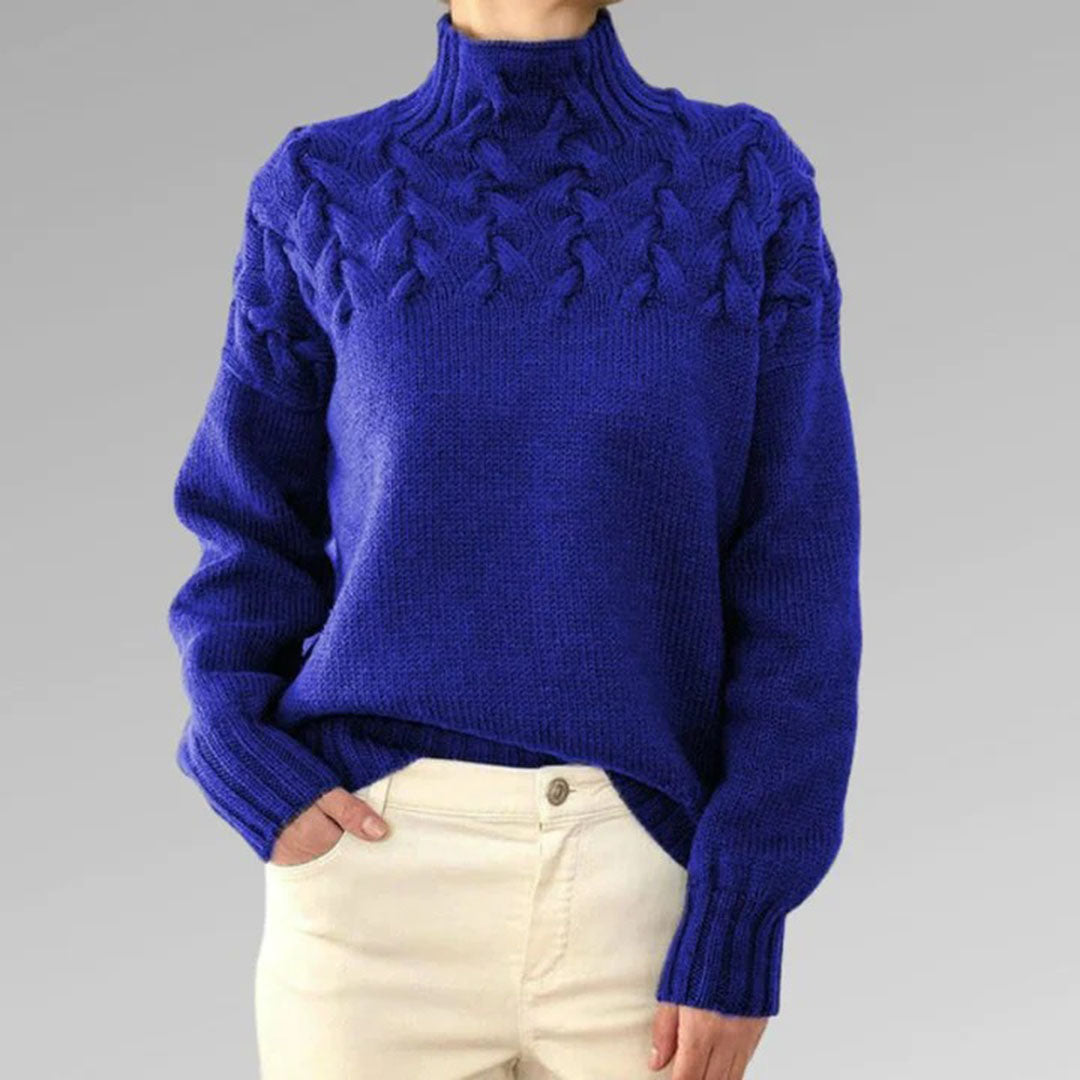Pull col montant torsadé | Élégance hivernale