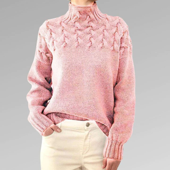 Pull col montant torsadé | Élégance hivernale