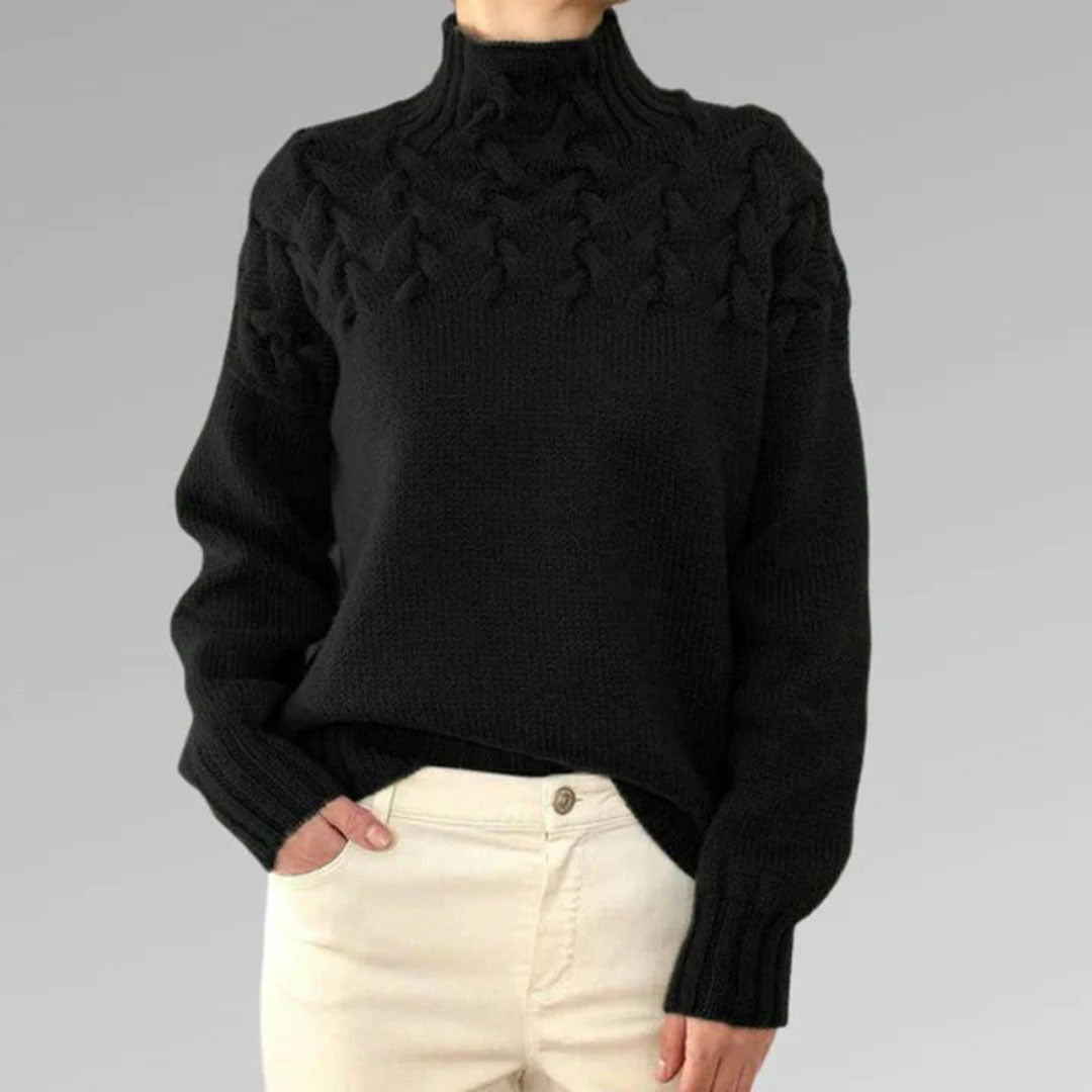 Pull col montant torsadé | Élégance hivernale