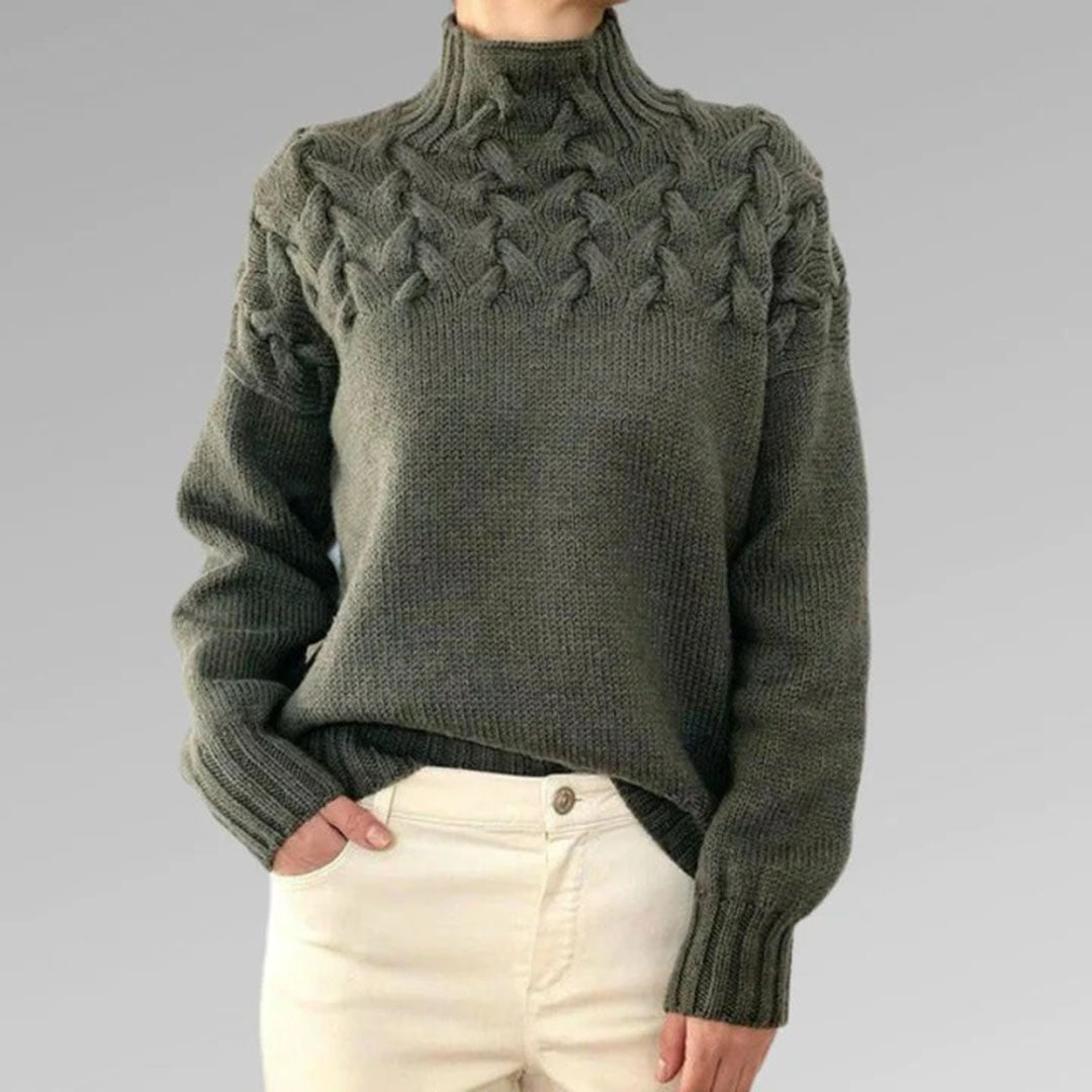 Pull col montant torsadé | Élégance hivernale