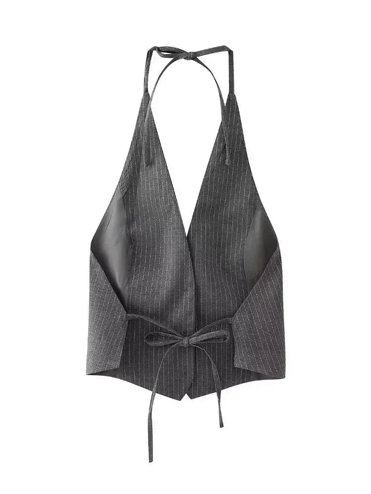Gilet sans manches dos nu | Chic urbain vintage