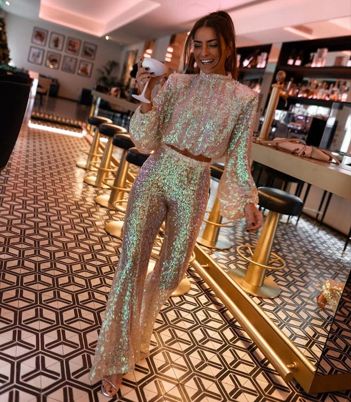 Ensemble scintillant à paillettes | Parfait pour soirées et événements