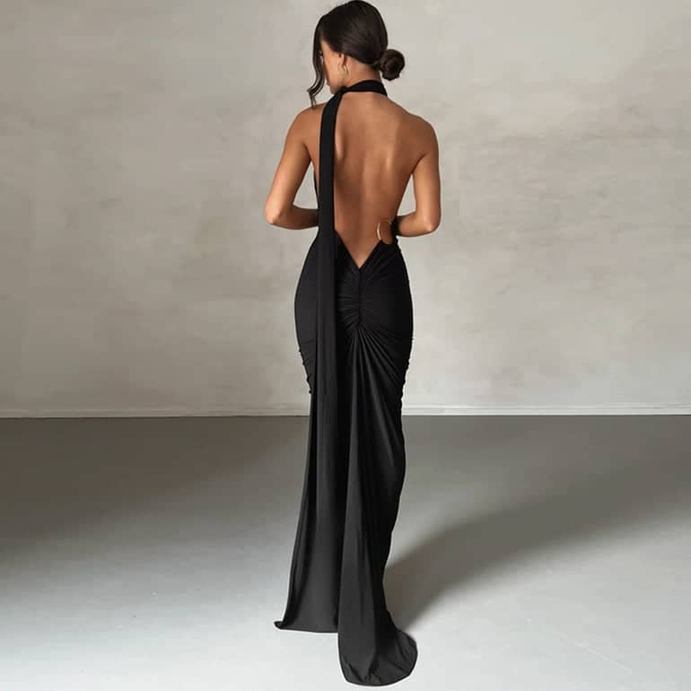 Robe longue asymétrique | Élégance soirée