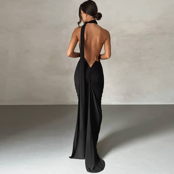 Robe longue asymétrique | Élégance soirée