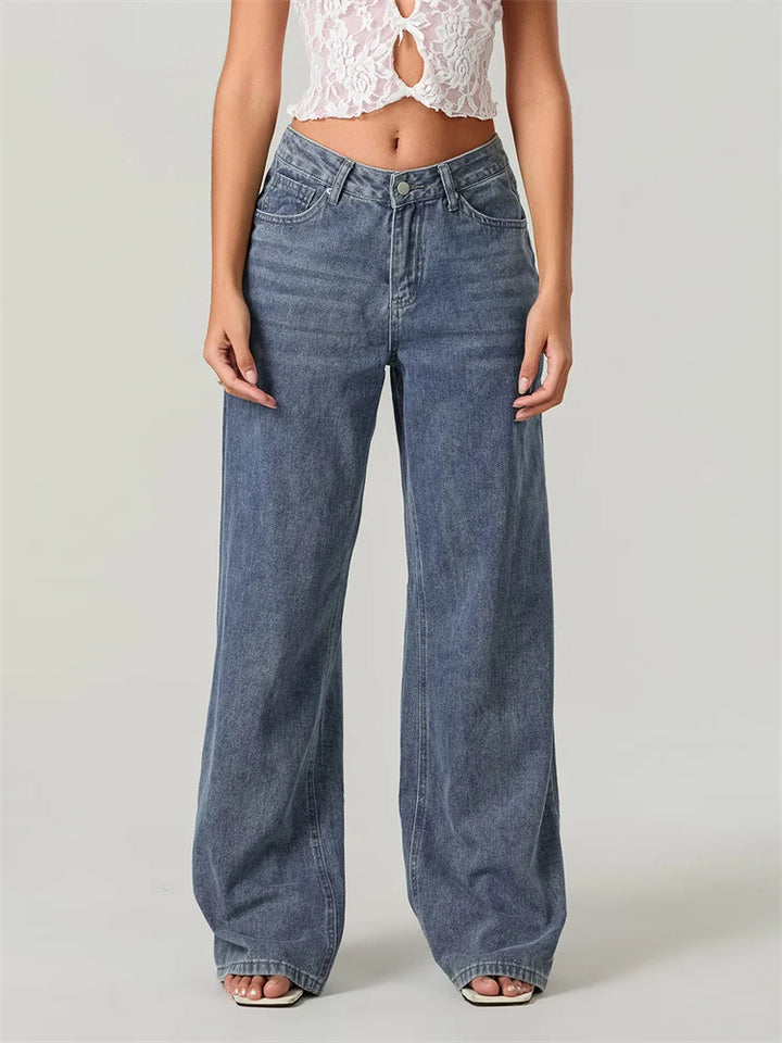 Jean Large Femme | Détail Étoile au Dos