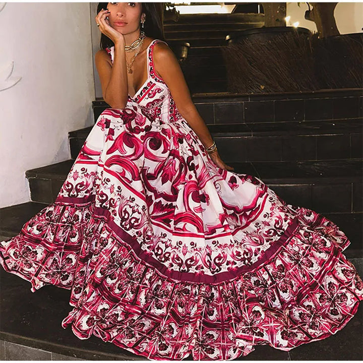 Robe longue imprimée | Parfaite pour les vacances en bord de mer