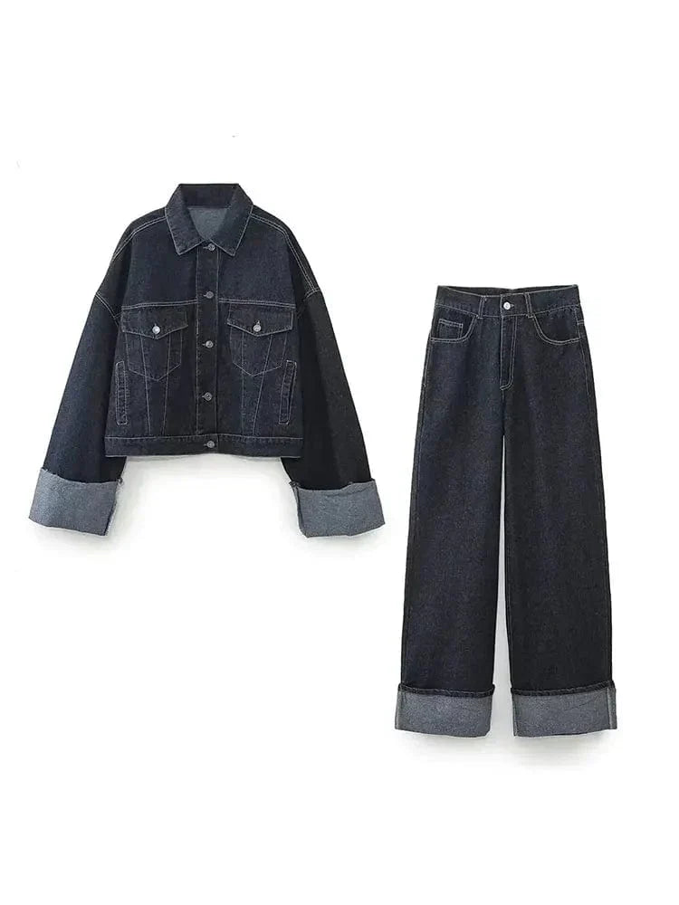 Ensemble en denim deux pièces | Style urbain chic
