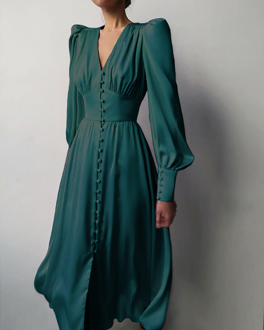 Robe boutonnée élégante | Style rétro chic