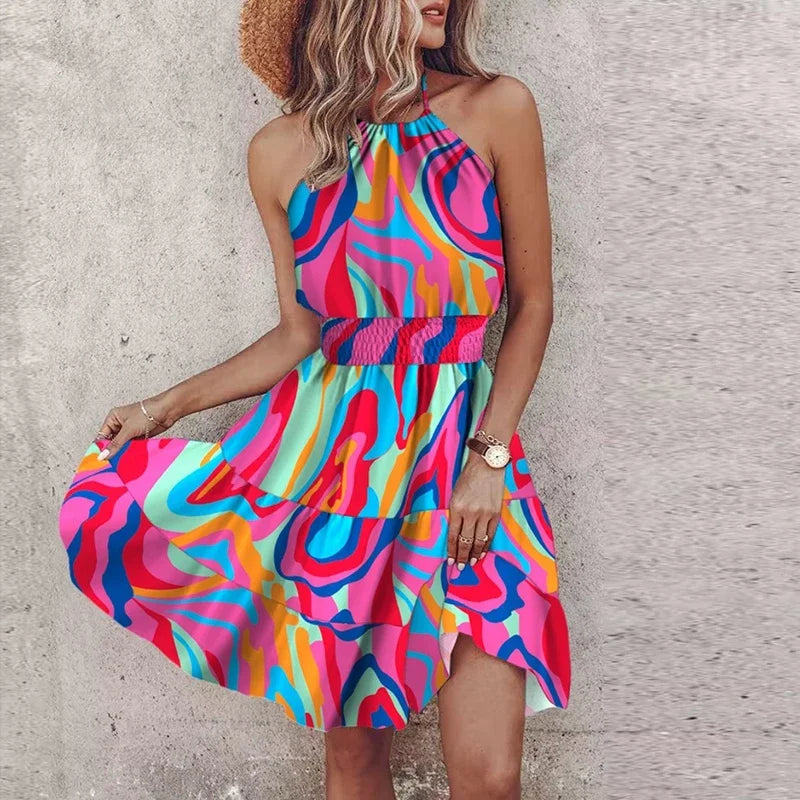 Robe d'été bohème imprimée | Parfaite pour les vacances