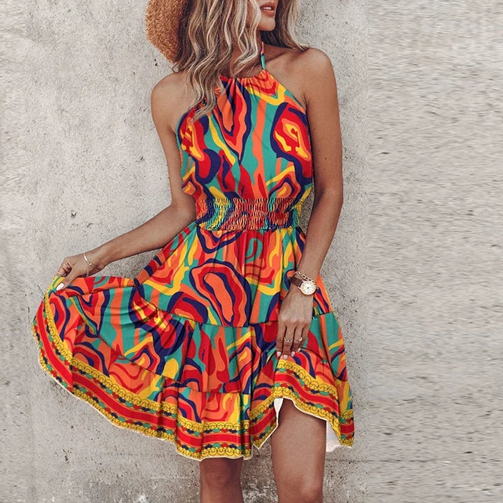 Robe d'été bohème imprimée | Parfaite pour les vacances