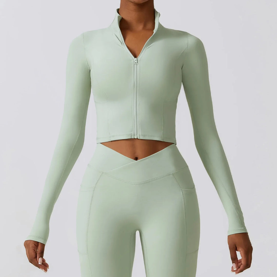 Haut court zippé sport | Flexibilité et maintien actif