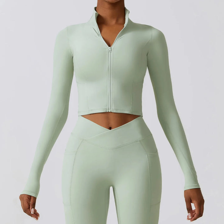 Haut court zippé sport | Flexibilité et maintien actif