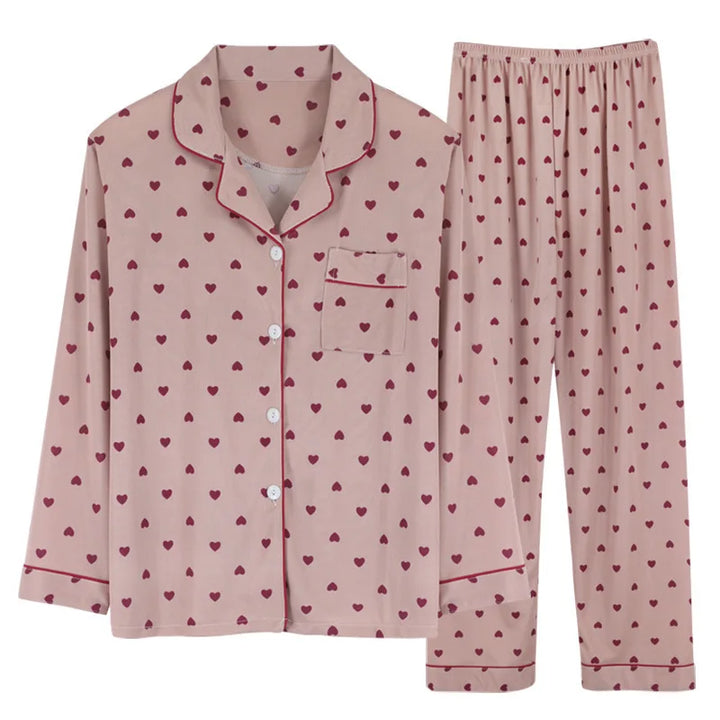 Pyjama deux-pièces imprimé cœurs | Confort à la maison