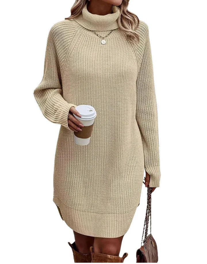 Robe pull col roulé | Élégance décontractée
