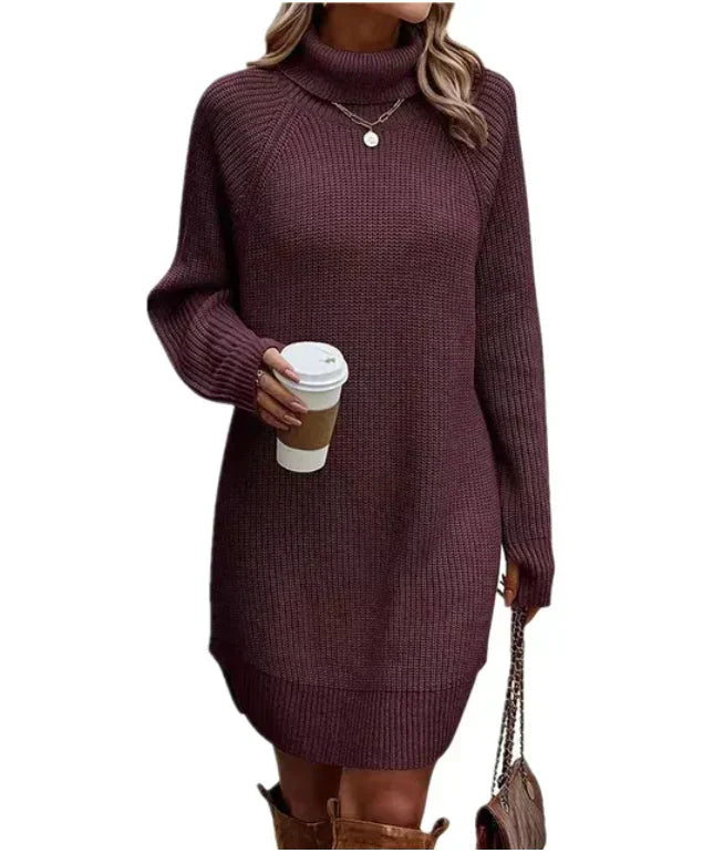 Robe pull col roulé | Élégance décontractée