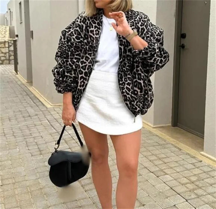 Veste bomber imprimé léopard | Tendance audacieuse et urbaine