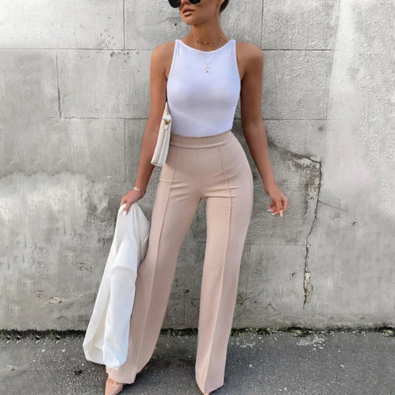 Pantalon taille haute | Silhouette élancée