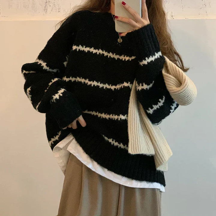 Pull oversized à rayures | Confort ultime pour l’automne