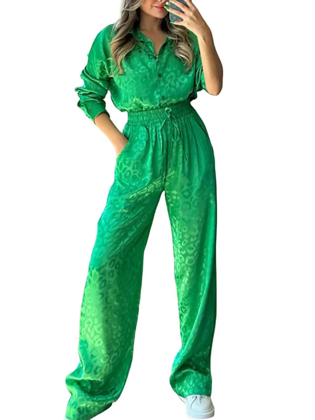Ensemble deux pièces satiné | Style raffiné pour toutes occasions