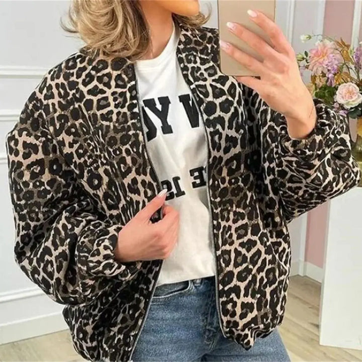 Veste bomber imprimé léopard | Tendance audacieuse et urbaine